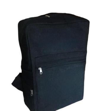 Imagem de Mochila Jeans Feminino Masculino Lisa Repartições em Zíper Espaçosa Di