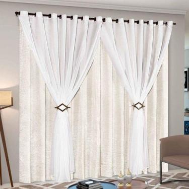 Imagem de Cortina Cecília 4,00m x 2,50m com 02 Presilhas p/ Varão Simples 3 metr