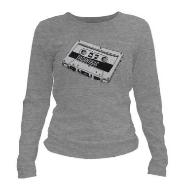 Imagem de Camiseta manga longa feminina - Fita K7. - DASANTIGAS, Silver, Silver,