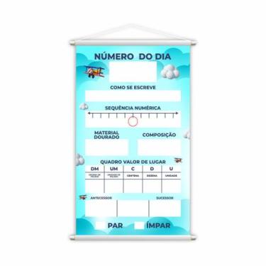 Imagem de Banner Número do Dia Matemática Pedagógico Escolar Grande - PlimShop