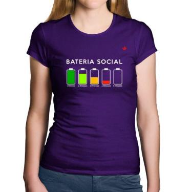 Imagem de Baby Look Algodão Bateria Social - Foca na Moda, Roxo, G