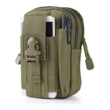 Imagem de Bolsa Pochete Lateral Tática Colo Cintura Com Presilha Tira - GN, Verd