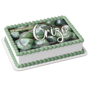 Imagem de Papel De Arroz P/ Bolo Bodas de Crizo - 33 Anos de Casados - Genérico