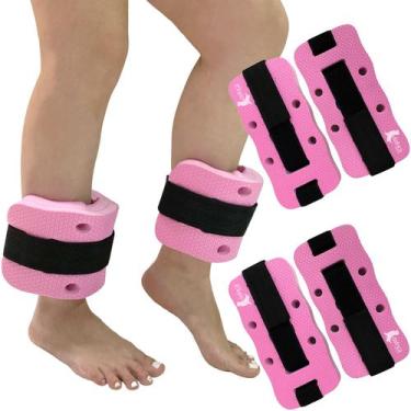Imagem de Kit 2 Pares Caneleiras Hidroginástica EVA 2 à 3kg DF1097 Rosa Dafoca S