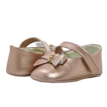 Imagem de Sapatinho de Bebê Bicho de Pé - Sapatilha Feminina c/ Laço Palito e St