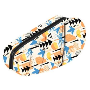 Imagem de Bolsa Raqueteira de Beach Tennis BT304 Branca Estampada Azul e Laranja