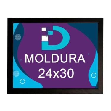 Imagem de Moldura Preta 24x30 Com Fundo Em Eucatex Para Decoração e Arte Artesan