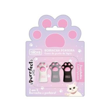 Imagem de Borracha Ponteira Patinhas Purrfect Cats Blister Com 3 Unidades Tilibr