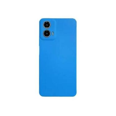Imagem de Capa Capinha Case de Silicone Aveludada Para Motorola Moto G35, Azul
