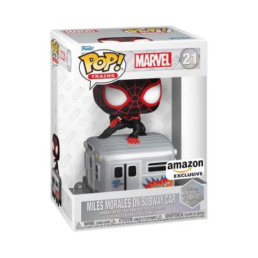 Imagem de Figura Funko Pop! Trens D100 Marvel Miles Morales com metrô
