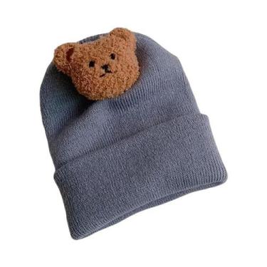 Imagem de Chapéu de Malha de Urso para Bebê - Quentinho para Outono e Inverno, 0