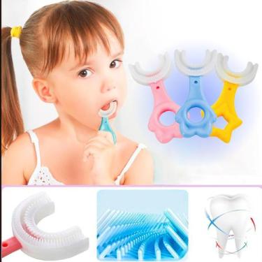 Imagem de Escova De Dentes Infantil De Silicone Formato Em U 360 Graus - shop mi