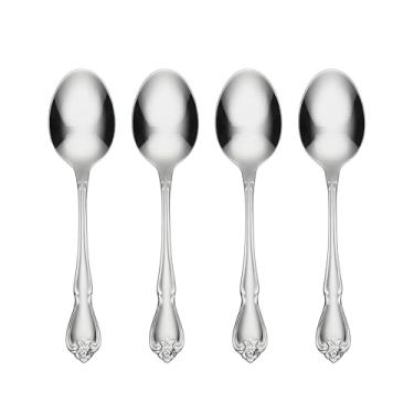 Imagem de Oneida True Rose Colheres de jantar para talheres todos os dias, conjunto de 4, 17 cm C x 4 cm L, prata