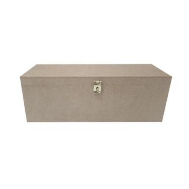 Imagem de Caixa Retangular para Vinho com Dobradiça e Fecho 33x11x11 Kit 10un Md