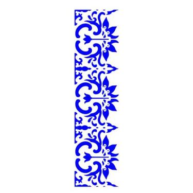 Imagem de Stencil Simples Barra Arabesco Flor 2220 10x30 Opa