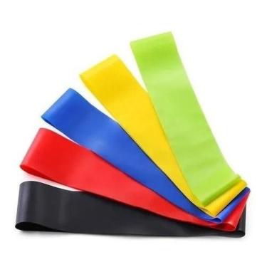 Imagem de Kit 5 Faixas Elásticas Fisioterapia Academia - Resistance Belt