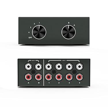 Imagem de Audio Switcher Selector Passive Stereo Selector Box Compatible Home Theater, HDTV, Amplifiers, Hi-Fi Systems, Speakers etc (RCA Bi-Directional /2IN-4OUT)