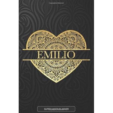 Imagem de Emilio: Emilio Planner, Calendar, Notebook,Journal, Gold Heart Design With The Name Emilio
