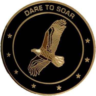 Imagem de Dare to Soar Moeda de medalha de prêmio de lembrança de escoteiro para presente ou presente de escoteiro