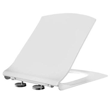 Imagem de Assento de vaso sanitário quadrado, fechamento suave, liberação rápida, tampa de vaso sanitário branca, fácil de limpar, acessórios de banheiro (cor: #7)