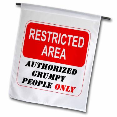 Imagem de 3dRose fl_163963_1 Área restrita Autorizada Grumpy People Only Placa Bandeira de jardim, 30 x 45 cm