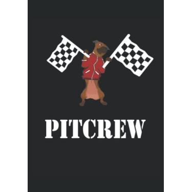 Imagem de Pit Crew Car Racing Checkered Flag Racing Car Pitbull Dog Lover: Notebook DIN A4 COLUMN 120 Pages - 8.27" x 11.69" ( 21 x 29.7cm)|Car Racing Notebook| Race Car Planner| Notebook for Dog Lovers