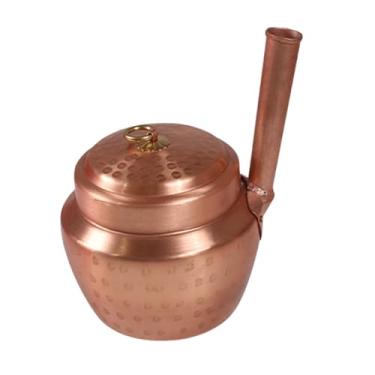 Imagem de Fenteer Panela de sopa de cobre com tampa, panela antiaderente, panela de ensopado para casa, restaurante, cozinha, comercial, chef, B