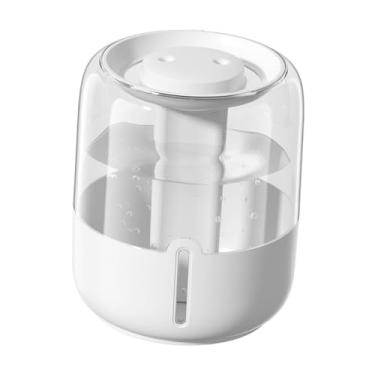 Imagem de IEUDNS Umidificador de ar de mesa com luz noturna, saída de névoa fina, 3 modos de névoa ajustáveis, tanque de água de 6,8L para dormitório, quarto, sala de, Branco