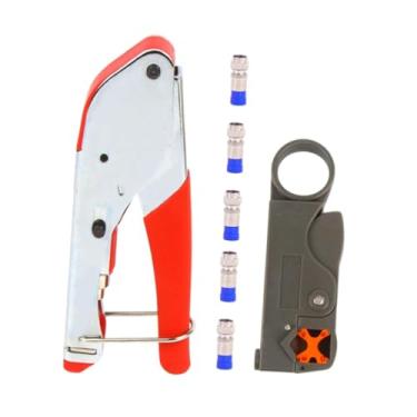 Imagem de Baoblaze Crimper de cabo coaxial, crimper de fio, ferramenta de compressão coaxial para TV a cabo, vídeo e áudio, Style a