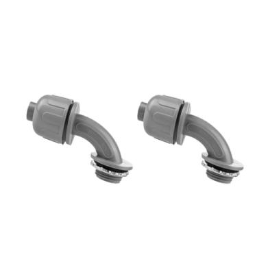 Imagem de Joyangy 1/2 polegada NPT líquido apertado não metálico 90 graus cotovelo conector de conduíte elétrico, 2 peças de conectores de conduíte de PVC flexíveis para uso interno e externo