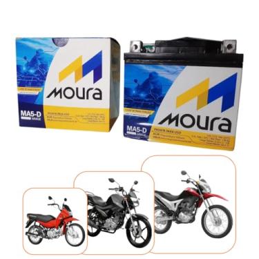 Imagem de Bateria De Motos Moura 5ah Honda Biz Bros Cg Cargo Fan Nxr Pop100 110i Titan 125 150 160