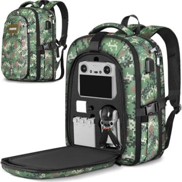 Imagem de PEKREWS Capa DJI Mini 3, Mini 4 Pro, mochila de drone de grande capacidade para controle DJI RC/2/N3/N2/N1, à prova d'água, bolsa de viagem RC 2, serve para laptop de 15,6 polegadas e mais acessórios