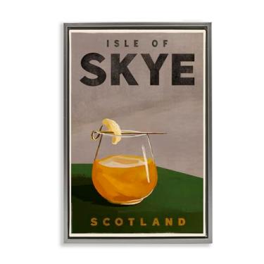 Imagem de Stupell Industries Isle of Skye Cocktail Framed Floater Canvas Wall Art Design by The Whiskey Ginger, Moldura Flutuante Cinza, 43 x 63 cm