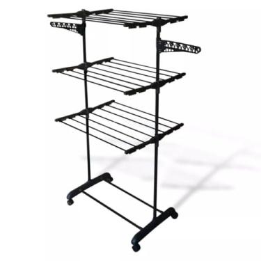 Imagem de Varal De Chão Roupa Calcinha Grade 3 Andares Dobrável Portátil