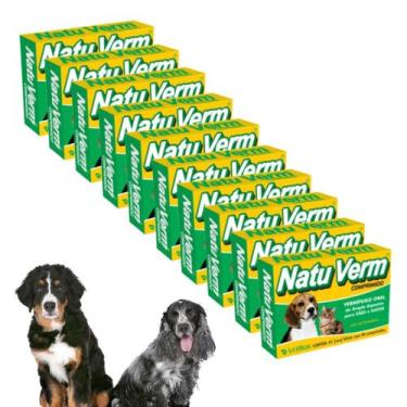 Imagem de Kit 10 Natu Verm Vermifugo Oral Contra Giardia 4 Comprimidos VetBras P