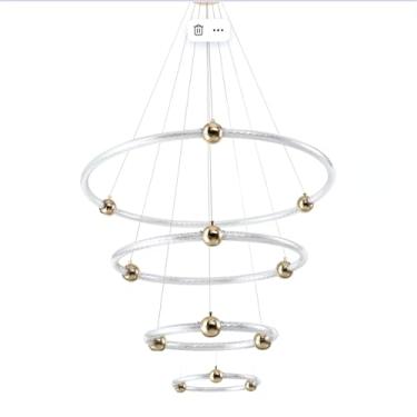 Imagem de Lustre Aliança 4 Aneis 80x60x40x20 Galaxy Luxo Bivolt