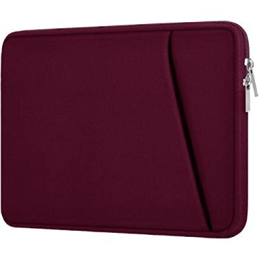 Imagem de Capa para laptop de 15,6 polegadas, capa de pasta durável à prova de choque, bolsa de mão portátil para notebook HP Dell Asus Lenovo de 15,6 polegadas, capa para laptop com bolso frontal, vinho