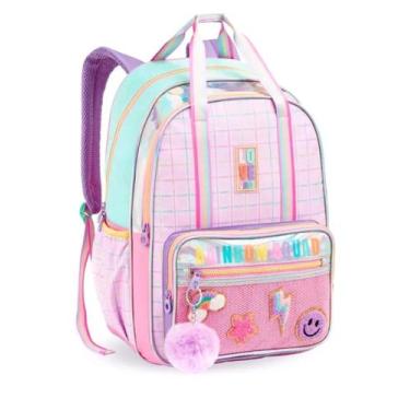 Imagem de Mochila De Costa Feminina Rainbow Love Just Escolar - Denlex