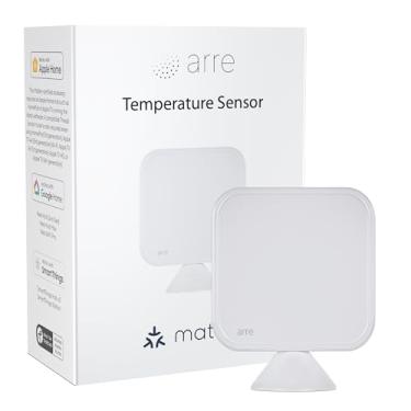 Imagem de arre sensor de temperatura, umidade e pressão de ar com suporte de matéria e fio | funciona com apple home homekit, google home, samsung smartthings e amazon alexa