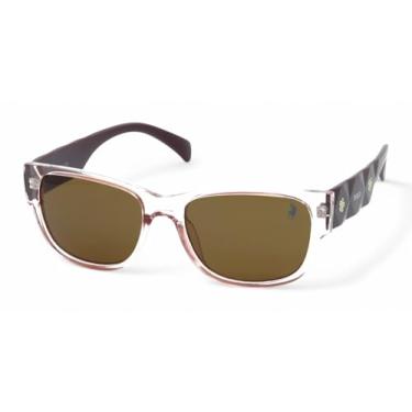 Imagem de Óculos de Sol Polo London Club Feminino, design Clássico com Lente Proteção UV400 - Kit contém Case Couro ECO (Marrom) (Rose Cristal)