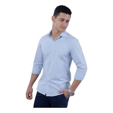 Imagem de Camisa Amil Manga Longa Comfort Sem Bolso Não Amassa 3015, Azul bebê, 