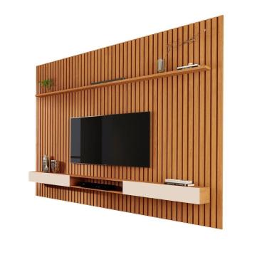 Imagem de Painel Ripado Grande TV Até 75&quot; 2.2 Nature Off White Valerius Shop JM