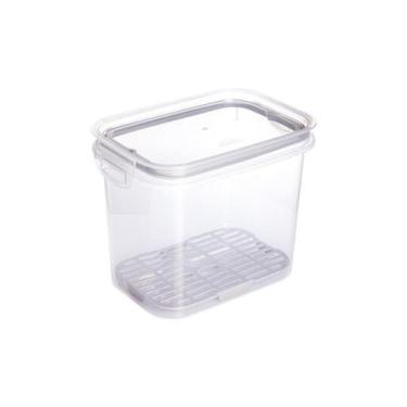 Imagem de Pote Hermético Travas Escorredor Tampa Modular Plástico Moderno Mantim