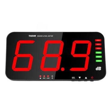 Imagem de Gravador de Medidor de Decibéis, Tela Grande para Montagem Em Parede Nível de Som Mete Medidor de Som Em Sala de Aula Medidor de Umidade Com Indicador de Nível, Campainha,
