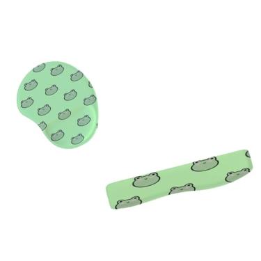 Imagem de Kit Mouse Pad E Apoio Teclado Ergonômico Sapo Mágico da Floresta