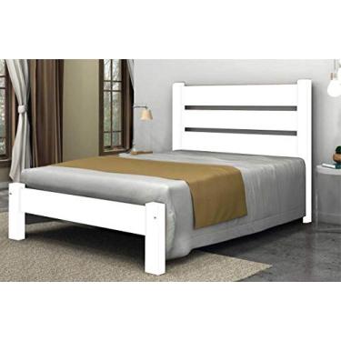 Imagem de Cama Queen Size Maiorca de Madeira Maciça Tauari - Cor Branco