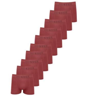 Imagem de Kit 10 Cuecas Masculinas Boxer Microfibra Huxter , Vinho, M