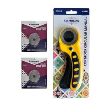 Imagem de Cortador Rotativo Circular 45mm + 2 Lâminas Extra Precisão e Conforto para seus Projetos