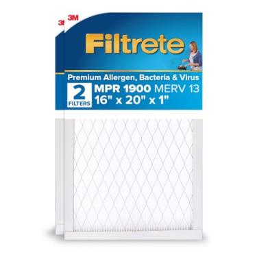 Imagem de Filtrete Filtro de ar 16x20x1, MPR 1900, MERV 13, Healthy Living Ultimate Allergen 3 meses plissados filtros de ar de 2,5 cm, 2 filtros