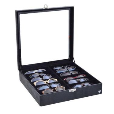 Imagem de Porta Óculos Sintético Croco com 12 Divisórias - TOTAL LUXO, Preto, Pr